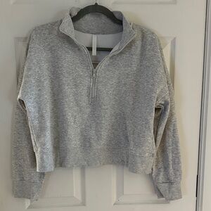 Fabletics Heather Gray Cropped Sweatshirt